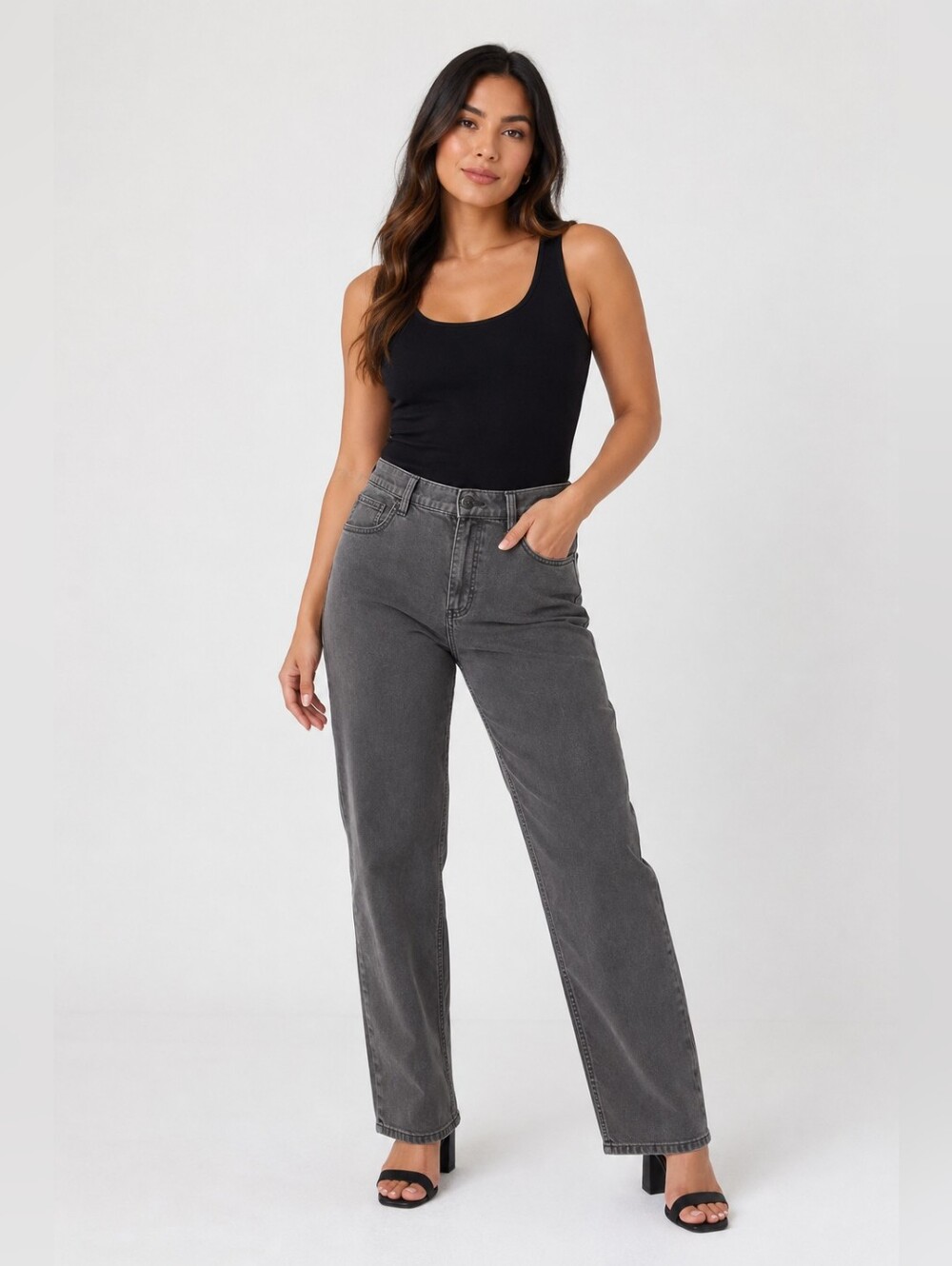 Carhartt Women's Straight Leg Jeans in Washed Charcoal